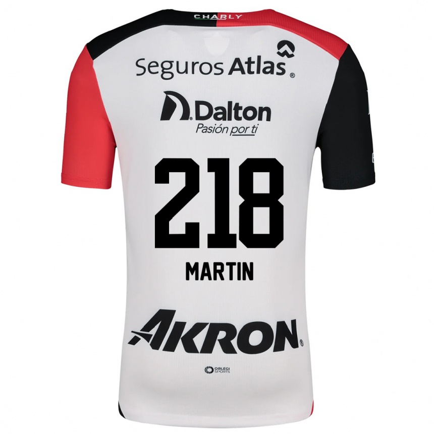 Niño Fútbol Camiseta Jorge San Martín #218 Blanco Rojo Negro 2ª Equipación 2024/25 Argentina