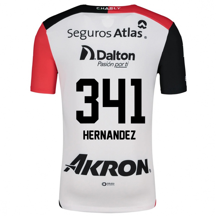 Niño Fútbol Camiseta Leonardo Hernández #341 Blanco Rojo Negro 2ª Equipación 2024/25 Argentina