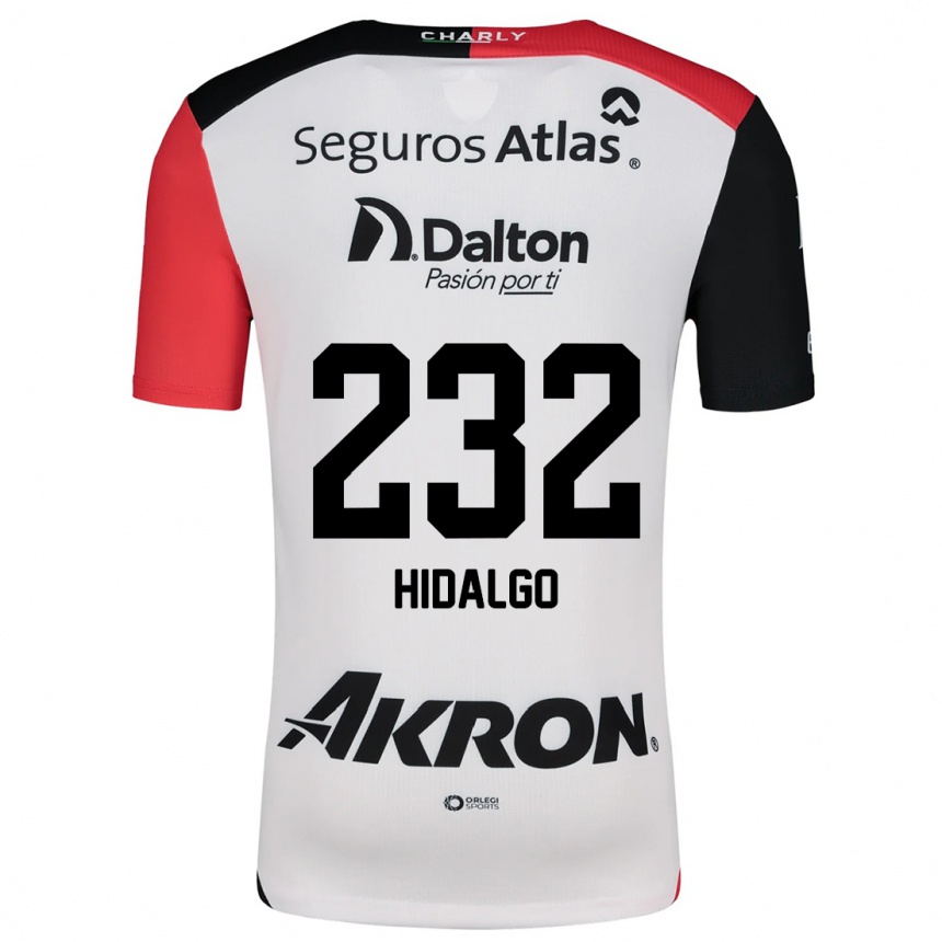 Niño Fútbol Camiseta Óscar Hidalgo #232 Blanco Rojo Negro 2ª Equipación 2024/25 Argentina