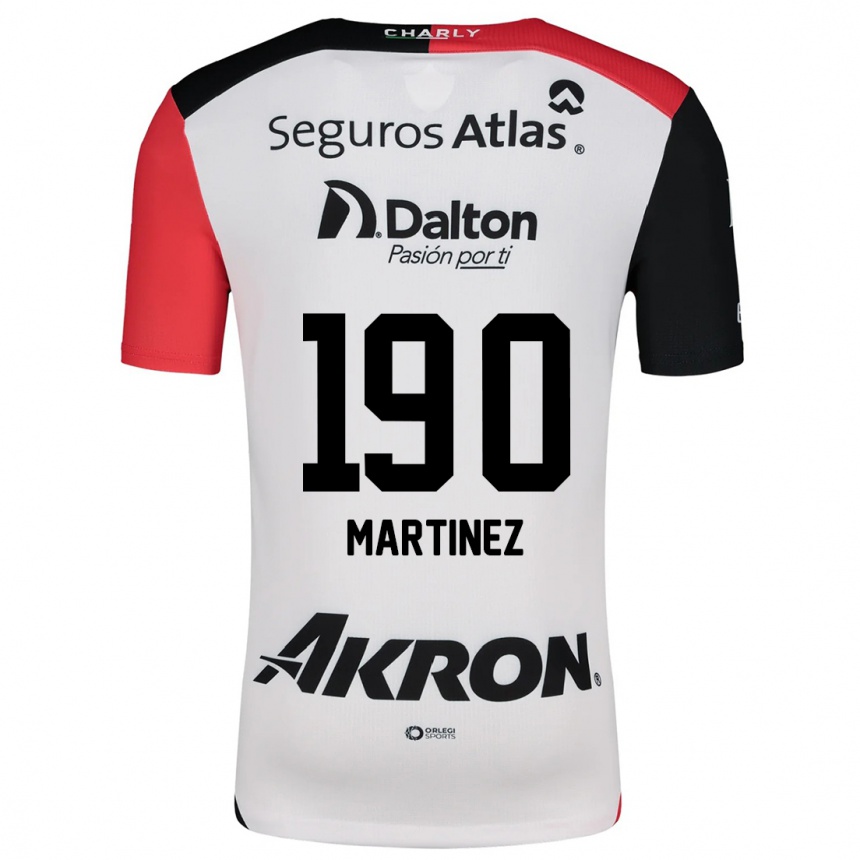 Niño Fútbol Camiseta Luis Carlos Martínez #190 Blanco Rojo Negro 2ª Equipación 2024/25 Argentina