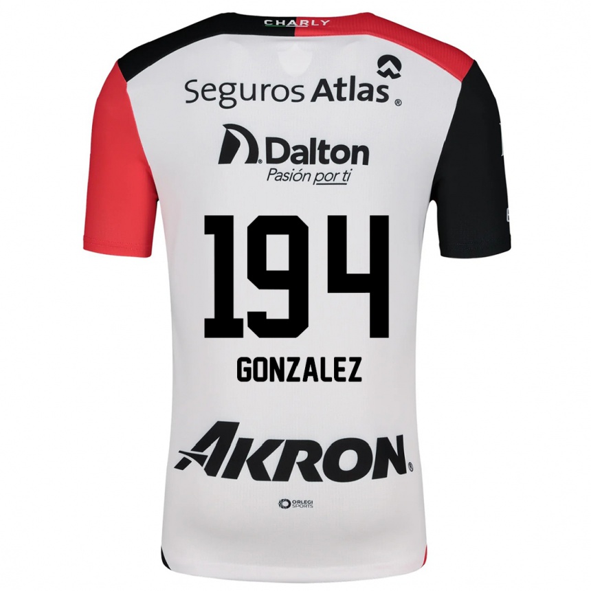 Niño Fútbol Camiseta Andrés González #194 Blanco Rojo Negro 2ª Equipación 2024/25 Argentina