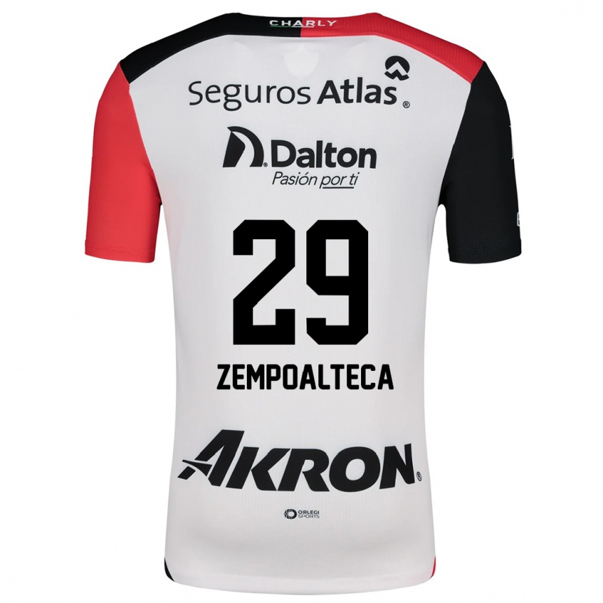 Niño Fútbol Camiseta Karla Zempoalteca #29 Blanco Rojo Negro 2ª Equipación 2024/25 Argentina