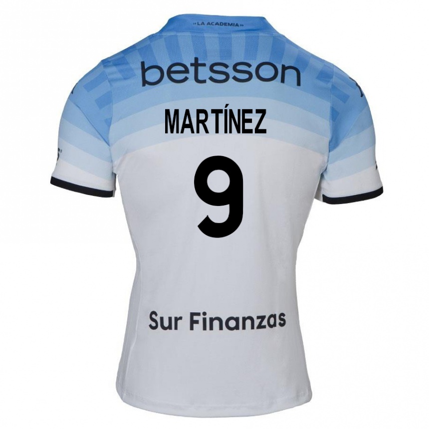 Niño Fútbol Camiseta Adrián Martínez #9 Blanco Azul Negro 2ª Equipación 2024/25 Argentina