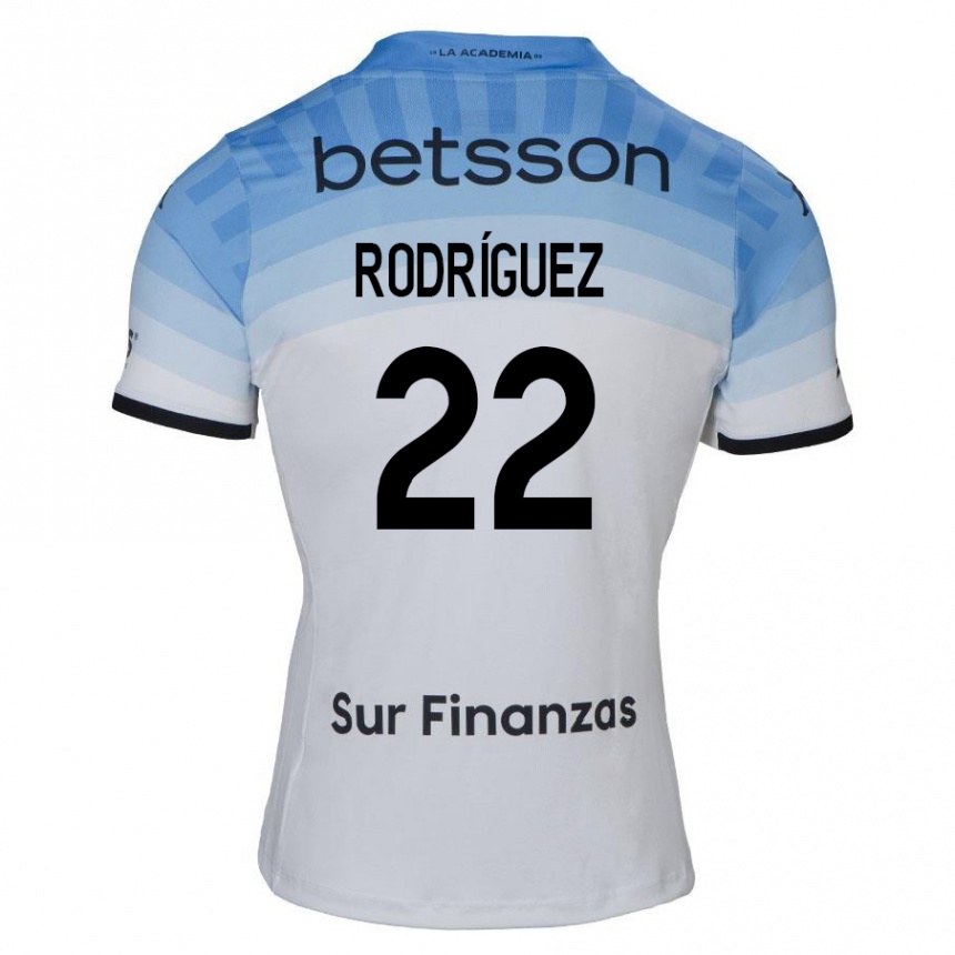 Niño Fútbol Camiseta Baltasar Rodríguez #22 Blanco Azul Negro 2ª Equipación 2024/25 Argentina