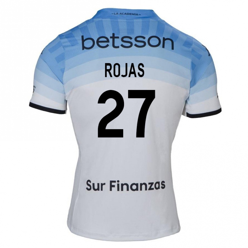 Niño Fútbol Camiseta Gabriel Rojas #27 Blanco Azul Negro 2ª Equipación 2024/25 Argentina