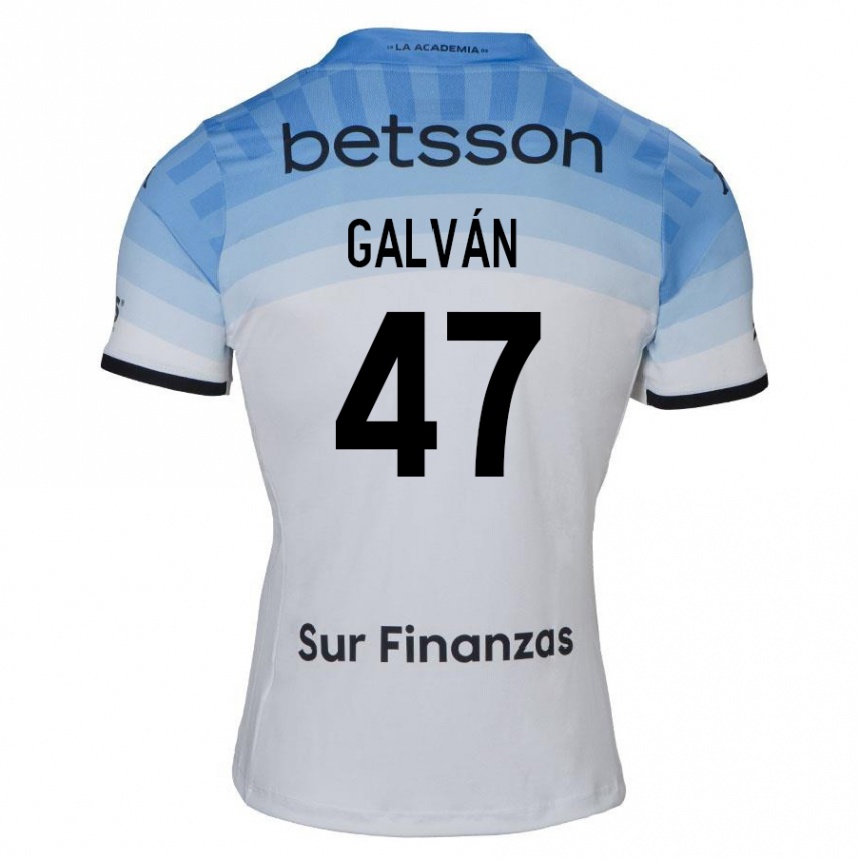 Niño Fútbol Camiseta Ignacio Galván #47 Blanco Azul Negro 2ª Equipación 2024/25 Argentina