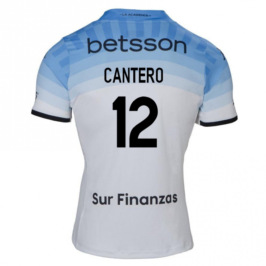 Niño Fútbol Camiseta Milton Cantero #12 Blanco Azul Negro 2ª Equipación 2024/25 Argentina