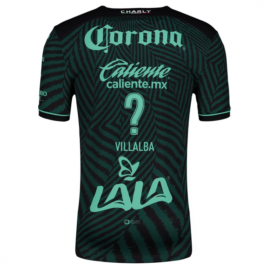 Niño Fútbol Camiseta Fran Villalba #0 Verde Negro 2ª Equipación 2024/25 Argentina