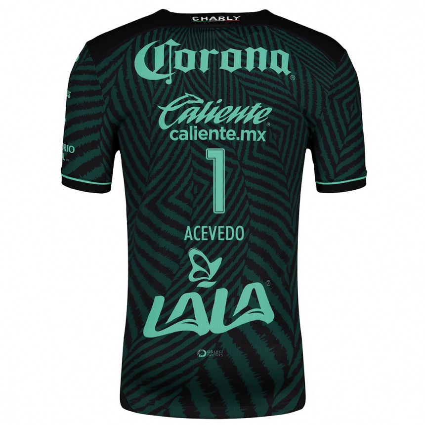 Niño Fútbol Camiseta Carlos Acevedo #1 Verde Negro 2ª Equipación 2024/25 Argentina