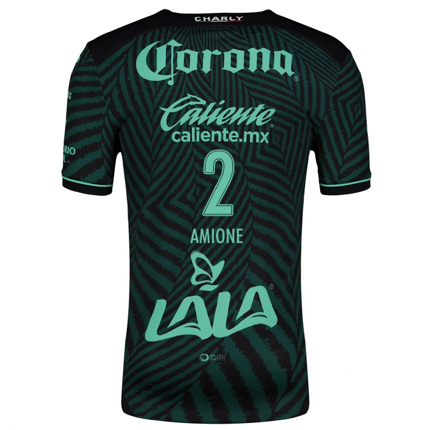 Niño Fútbol Camiseta Bruno Amione #2 Verde Negro 2ª Equipación 2024/25 Argentina