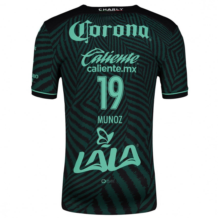 Niño Fútbol Camiseta Santiago Muñoz #19 Verde Negro 2ª Equipación 2024/25 Argentina