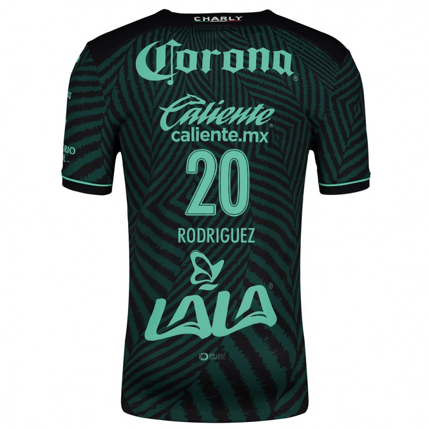 Niño Fútbol Camiseta Hugo Rodríguez #20 Verde Negro 2ª Equipación 2024/25 Argentina