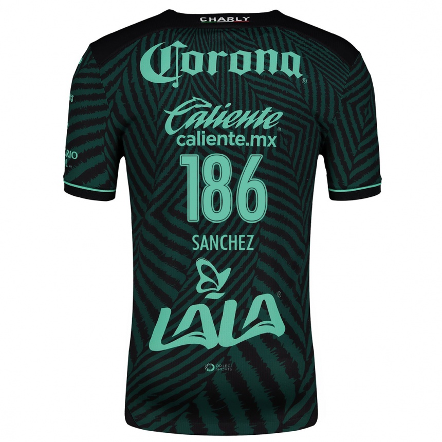 Niño Fútbol Camiseta David Sánchez #186 Verde Negro 2ª Equipación 2024/25 Argentina