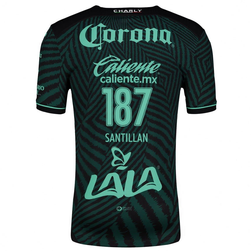 Niño Fútbol Camiseta Emilio Santillán #187 Verde Negro 2ª Equipación 2024/25 Argentina