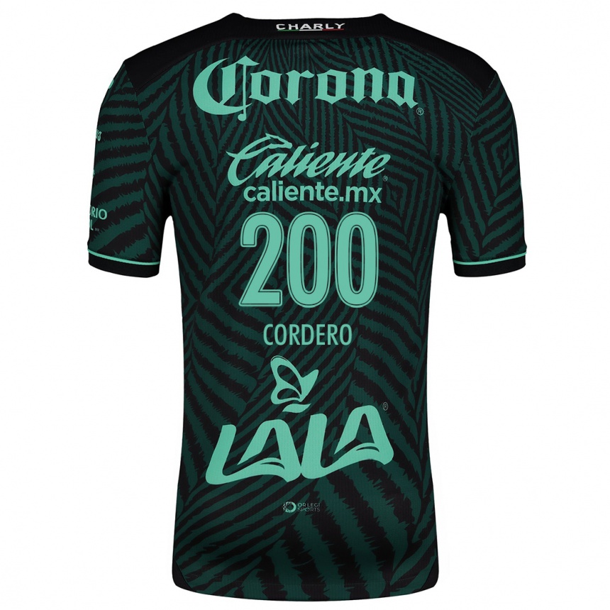 Niño Fútbol Camiseta Mario Cordero #200 Verde Negro 2ª Equipación 2024/25 Argentina