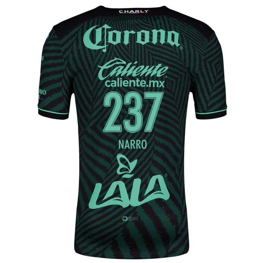 Niño Fútbol Camiseta Ernesto Narro #237 Verde Negro 2ª Equipación 2024/25 Argentina