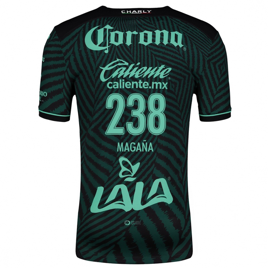 Niño Fútbol Camiseta Emilio Magaña #238 Verde Negro 2ª Equipación 2024/25 Argentina