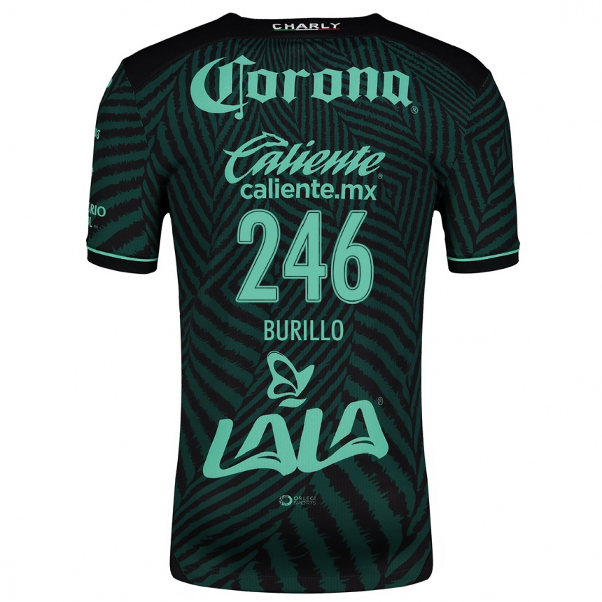 Niño Fútbol Camiseta Juan Burillo #246 Verde Negro 2ª Equipación 2024/25 Argentina