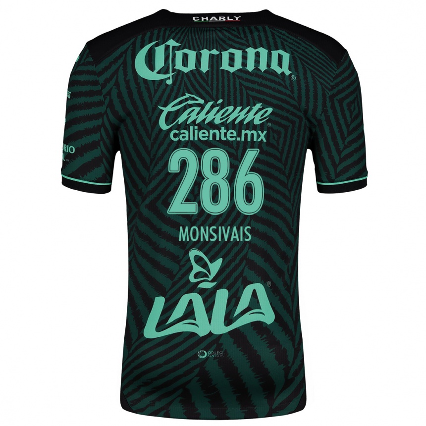 Niño Fútbol Camiseta Giovani Monsivais #286 Verde Negro 2ª Equipación 2024/25 Argentina