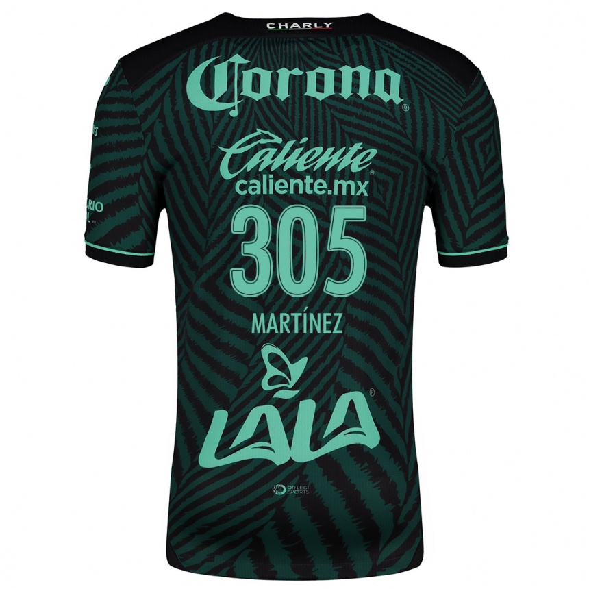 Niño Fútbol Camiseta Cristian Martínez #305 Verde Negro 2ª Equipación 2024/25 Argentina