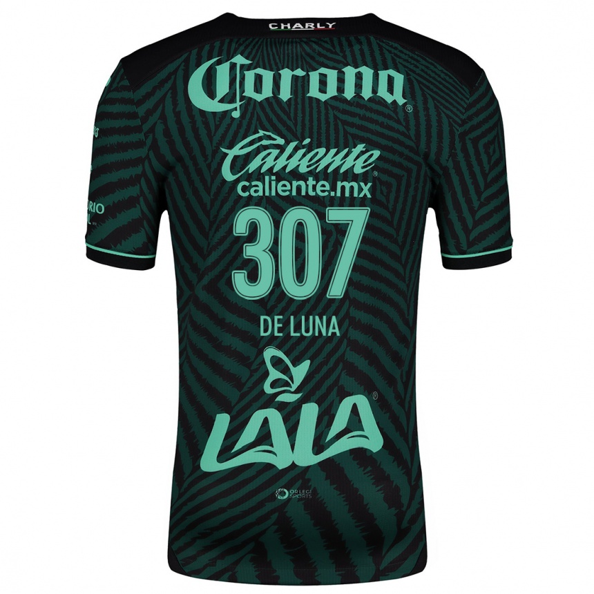 Niño Fútbol Camiseta Eduardo De Luna #307 Verde Negro 2ª Equipación 2024/25 Argentina