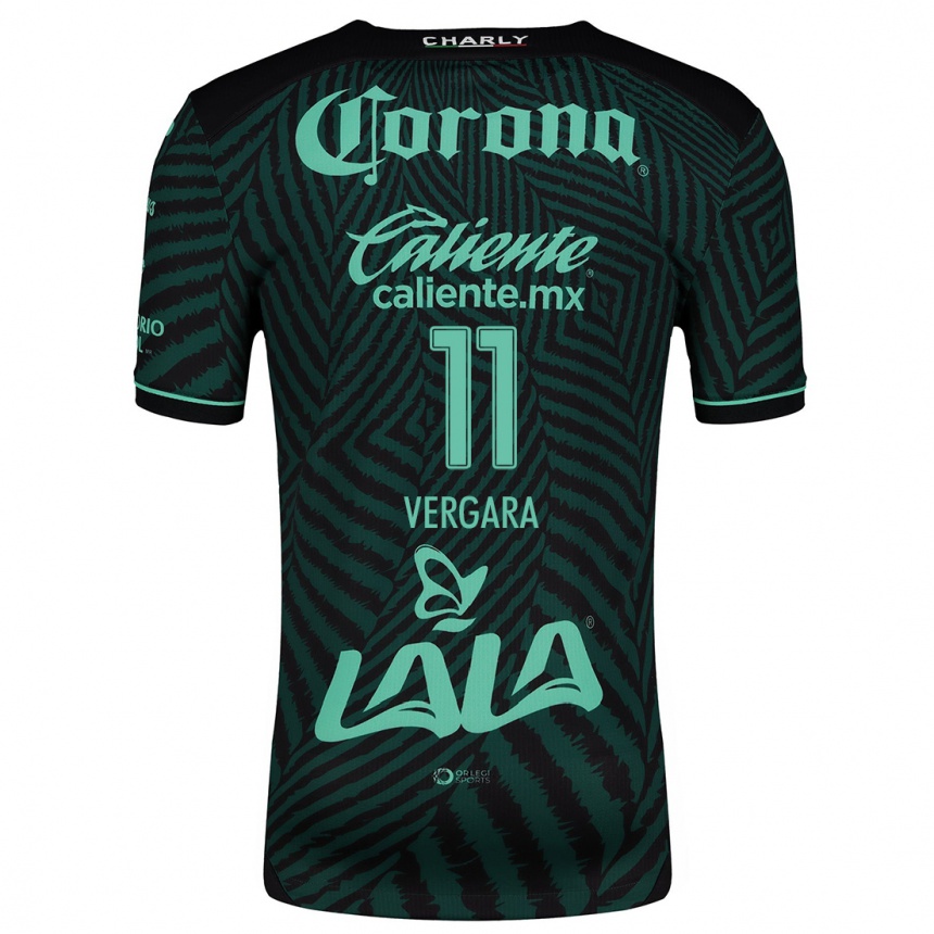 Niño Fútbol Camiseta Duván Vergara #11 Verde Negro 2ª Equipación 2024/25 Argentina