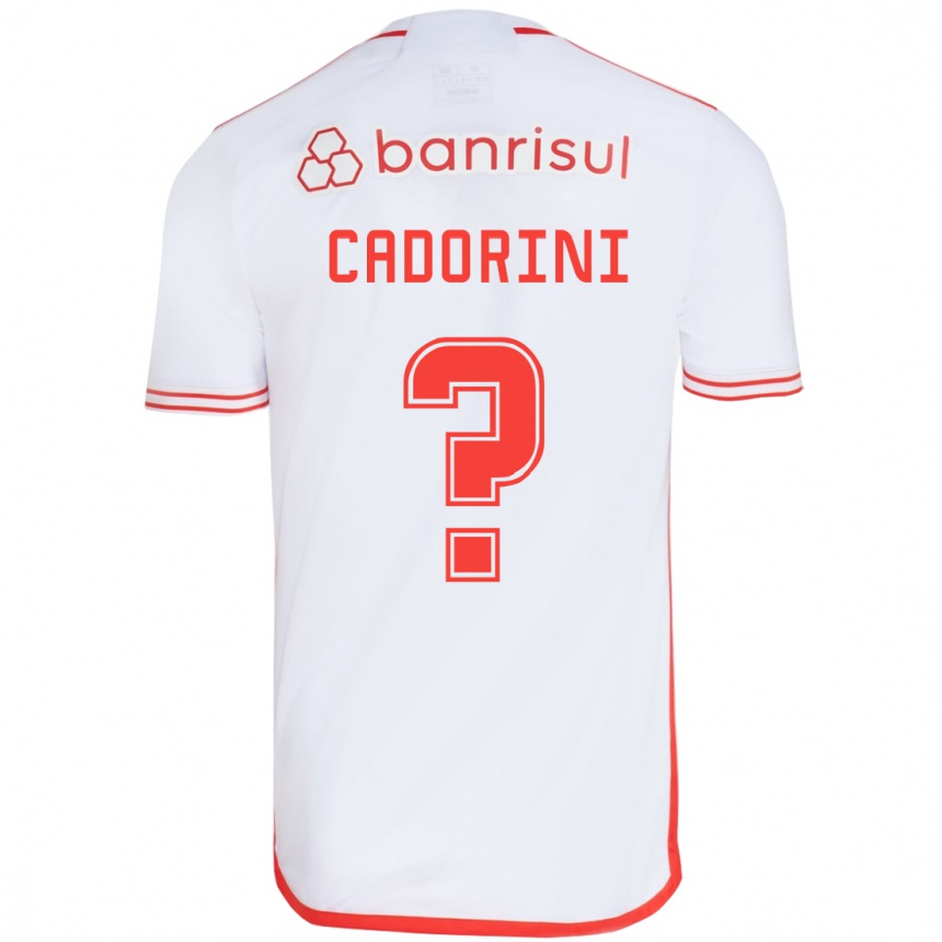 Niño Fútbol Camiseta Matheus Cadorini #0 Blanco Rojo 2ª Equipación 2024/25 Argentina