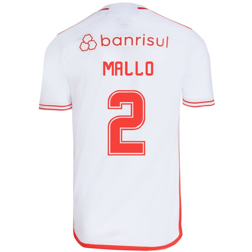 Niño Fútbol Camiseta Hugo Mallo #2 Blanco Rojo 2ª Equipación 2024/25 Argentina