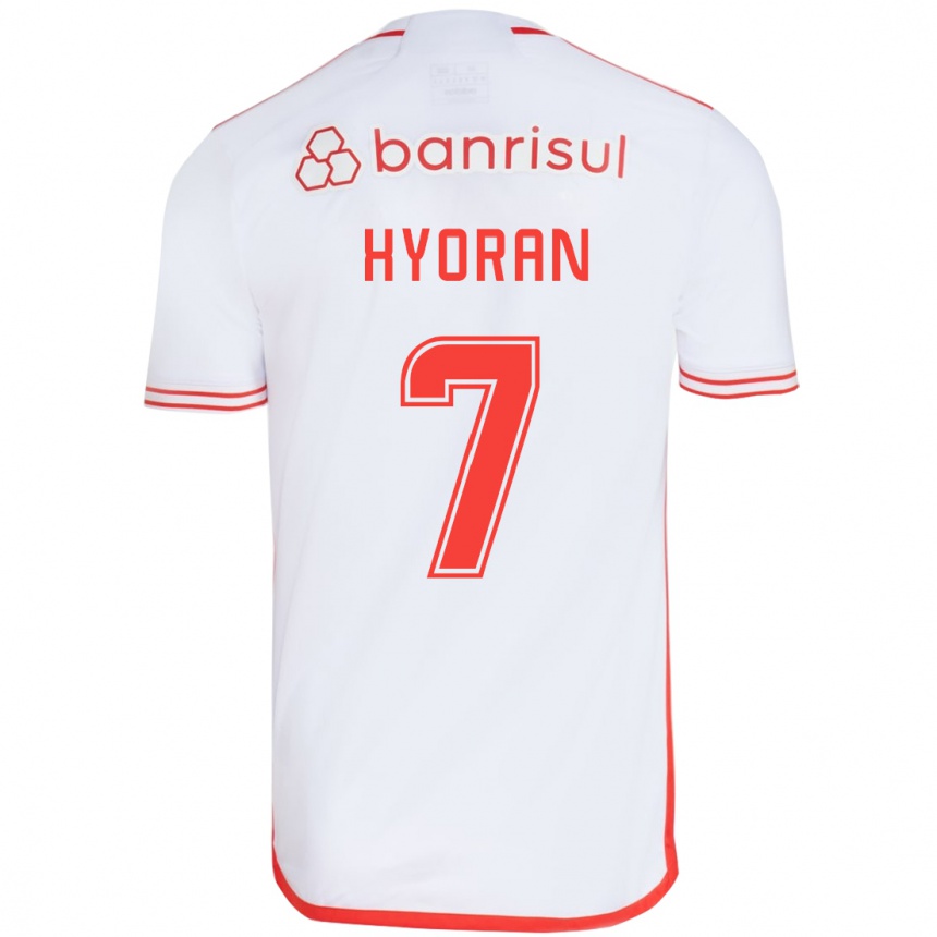 Niño Fútbol Camiseta Hyoran #7 Blanco Rojo 2ª Equipación 2024/25 Argentina