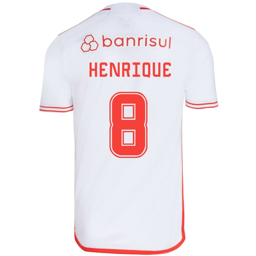 Niño Fútbol Camiseta Bruno Henrique #8 Blanco Rojo 2ª Equipación 2024/25 Argentina