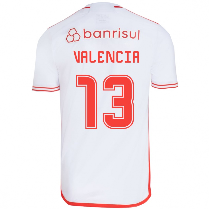 Niño Fútbol Camiseta Enner Valencia #13 Blanco Rojo 2ª Equipación 2024/25 Argentina