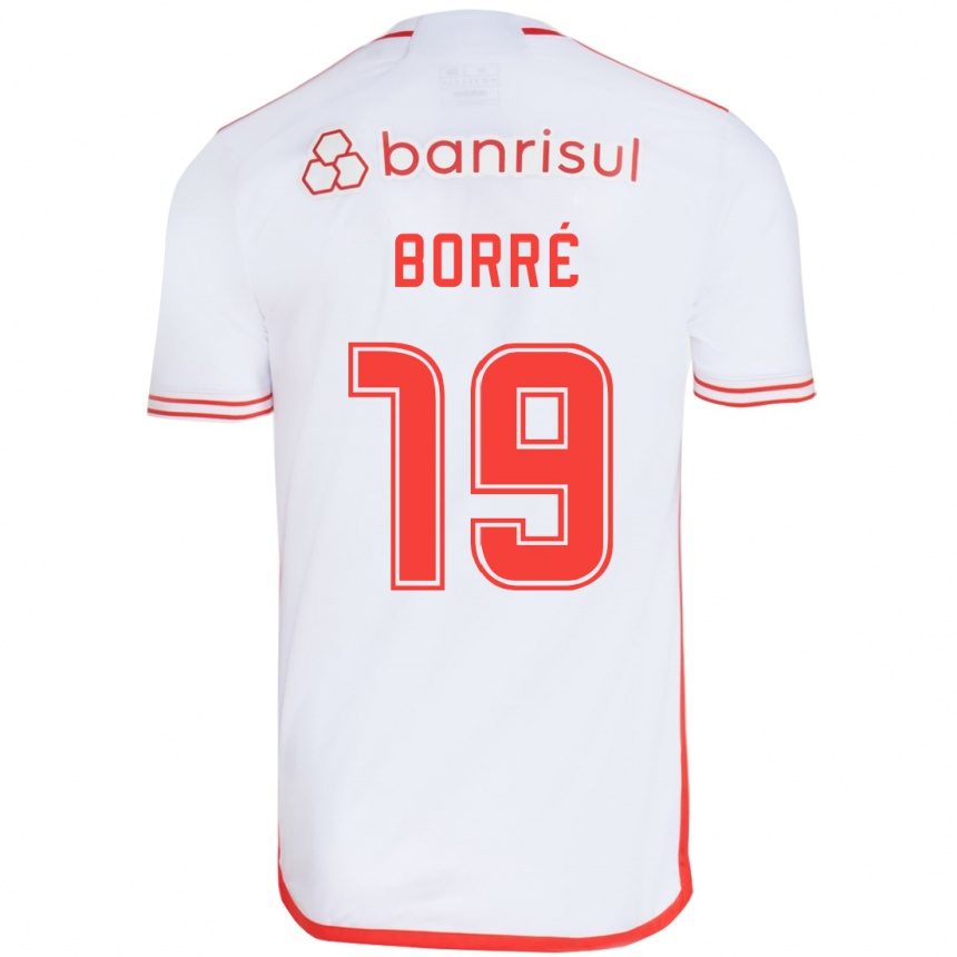 Niño Fútbol Camiseta Rafael Borré #19 Blanco Rojo 2ª Equipación 2024/25 Argentina