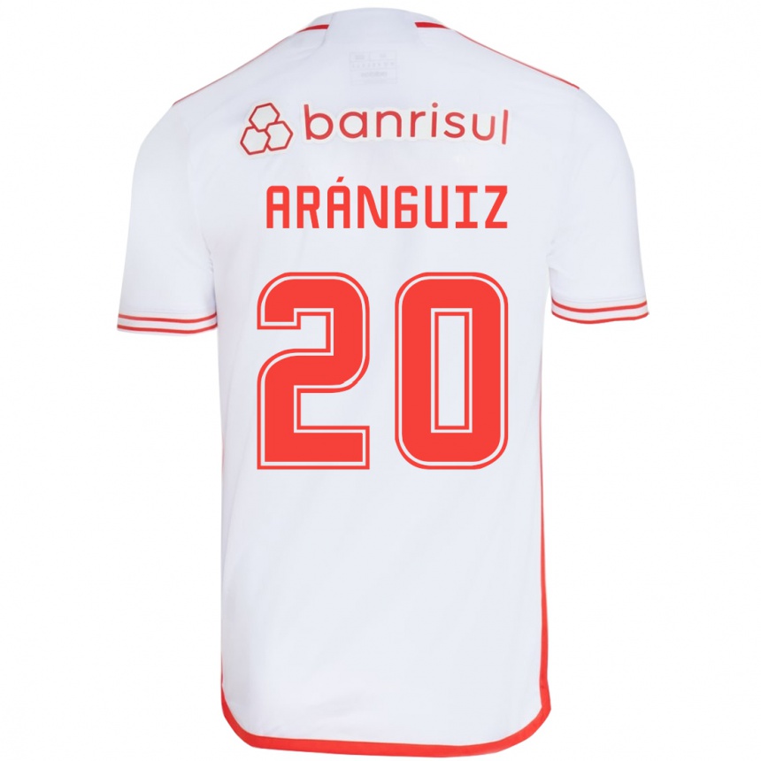 Niño Fútbol Camiseta Charles Aránguiz #20 Blanco Rojo 2ª Equipación 2024/25 Argentina