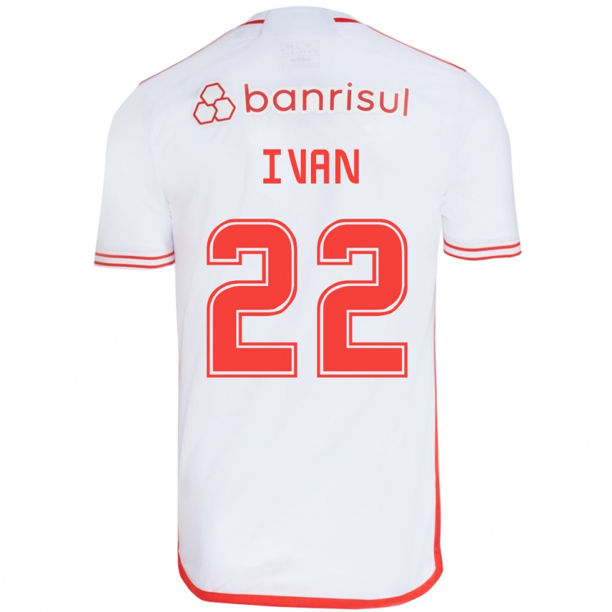 Niño Fútbol Camiseta Ivan #22 Blanco Rojo 2ª Equipación 2024/25 Argentina