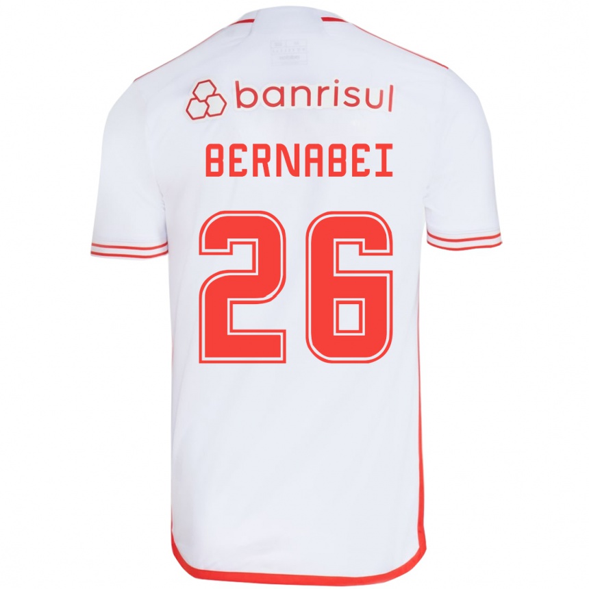 Niño Fútbol Camiseta Alexandro Bernabéi #26 Blanco Rojo 2ª Equipación 2024/25 Argentina