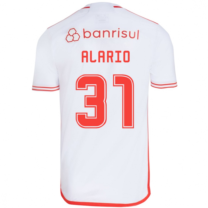 Niño Fútbol Camiseta Lucas Alario #31 Blanco Rojo 2ª Equipación 2024/25 Argentina