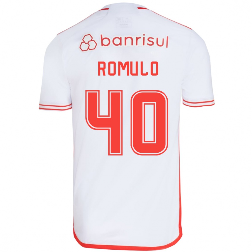 Niño Fútbol Camiseta Rômulo #40 Blanco Rojo 2ª Equipación 2024/25 Argentina