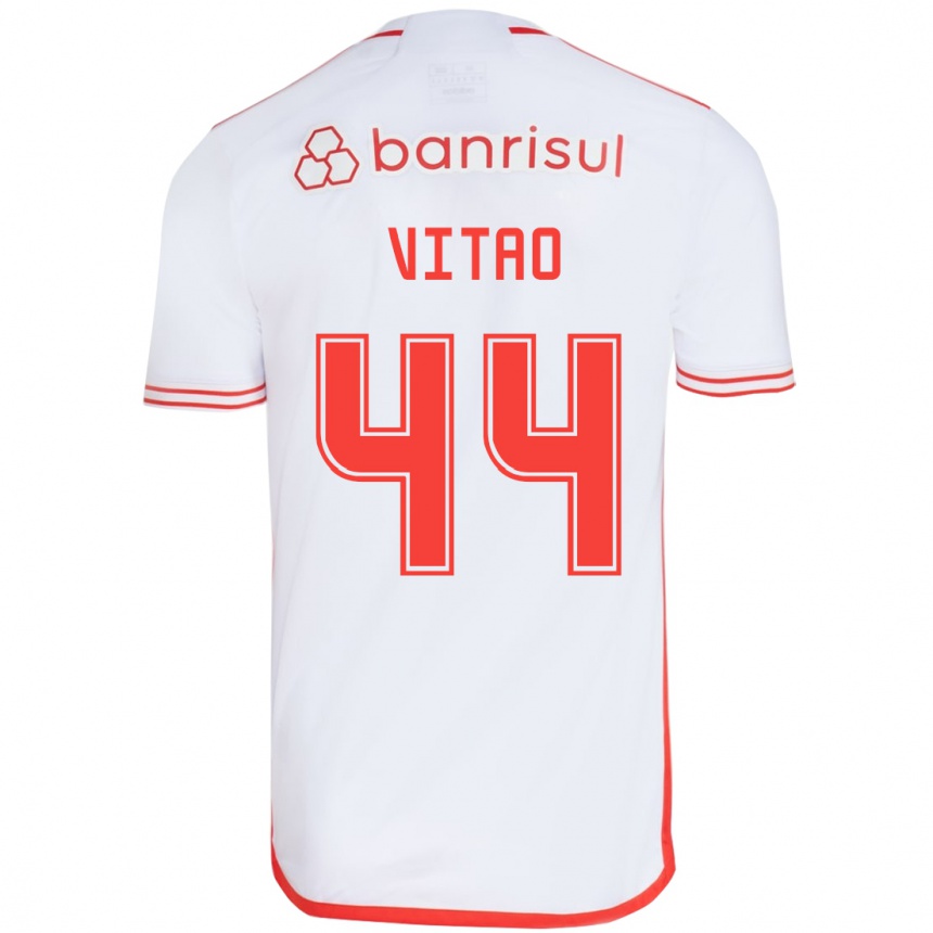 Niño Fútbol Camiseta Vitão #44 Blanco Rojo 2ª Equipación 2024/25 Argentina