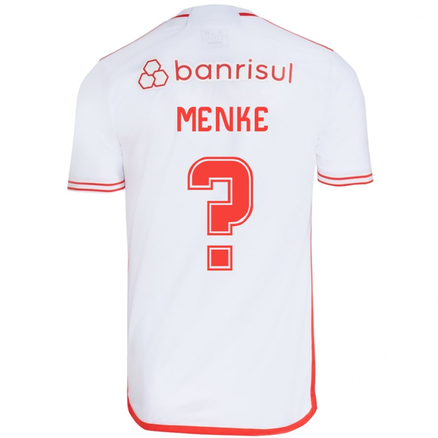 Niño Fútbol Camiseta Henrique Menke #0 Blanco Rojo 2ª Equipación 2024/25 Argentina