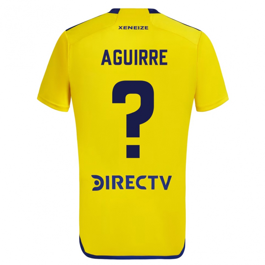 Niño Fútbol Camiseta Brian Aguirre #0 Amarillo Azul 2ª Equipación 2024/25 Argentina