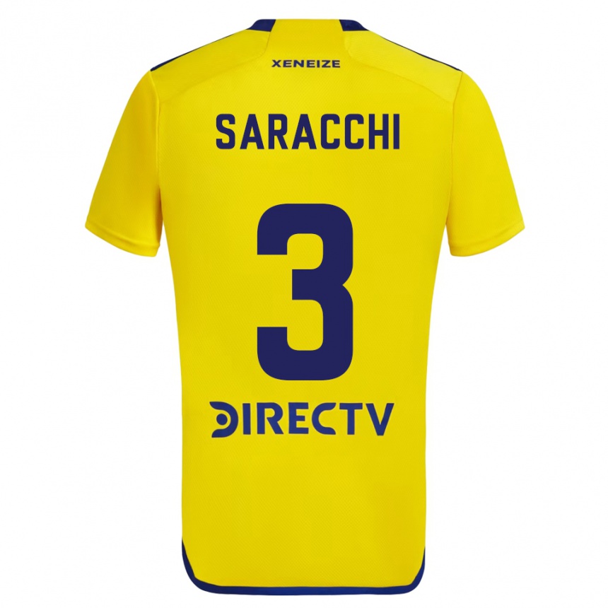 Niño Fútbol Camiseta Marcelo Saracchi #3 Amarillo Azul 2ª Equipación 2024/25 Argentina