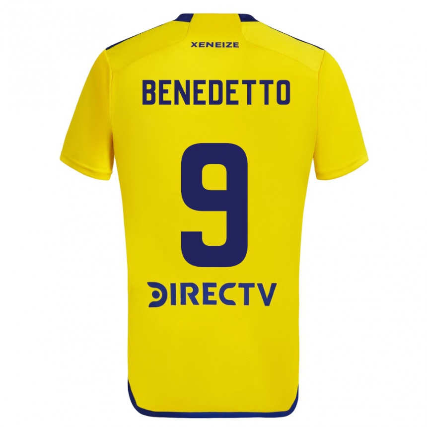 Niño Fútbol Camiseta Darío Benedetto #9 Amarillo Azul 2ª Equipación 2024/25 Argentina