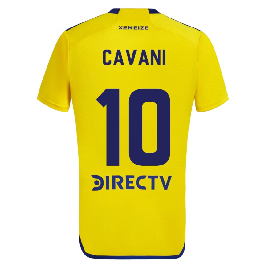 Niño Fútbol Camiseta Edinson Cavani #10 Amarillo Azul 2ª Equipación 2024/25 Argentina