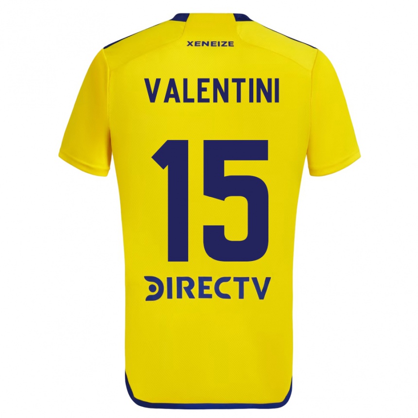 Niño Fútbol Camiseta Nicolás Valentini #15 Amarillo Azul 2ª Equipación 2024/25 Argentina