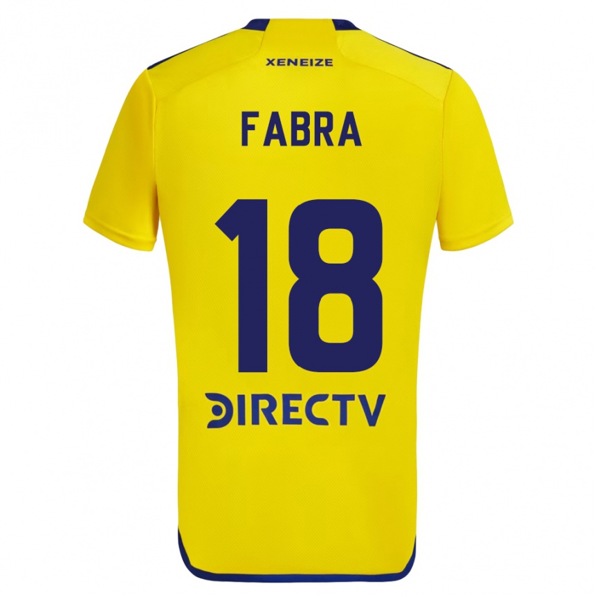 Niño Fútbol Camiseta Frank Fabra #18 Amarillo Azul 2ª Equipación 2024/25 Argentina