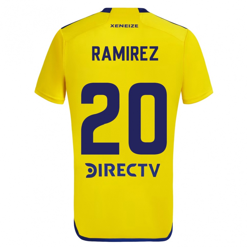 Niño Fútbol Camiseta Juan Ramírez #20 Amarillo Azul 2ª Equipación 2024/25 Argentina