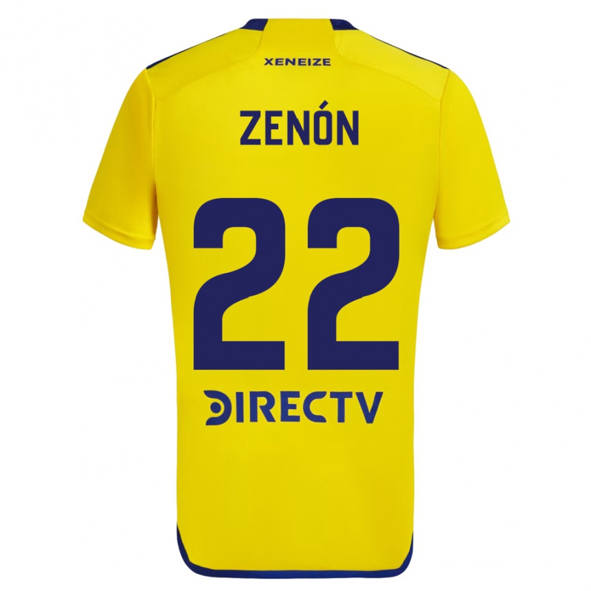 Niño Fútbol Camiseta Kevin Zenón #22 Amarillo Azul 2ª Equipación 2024/25 Argentina