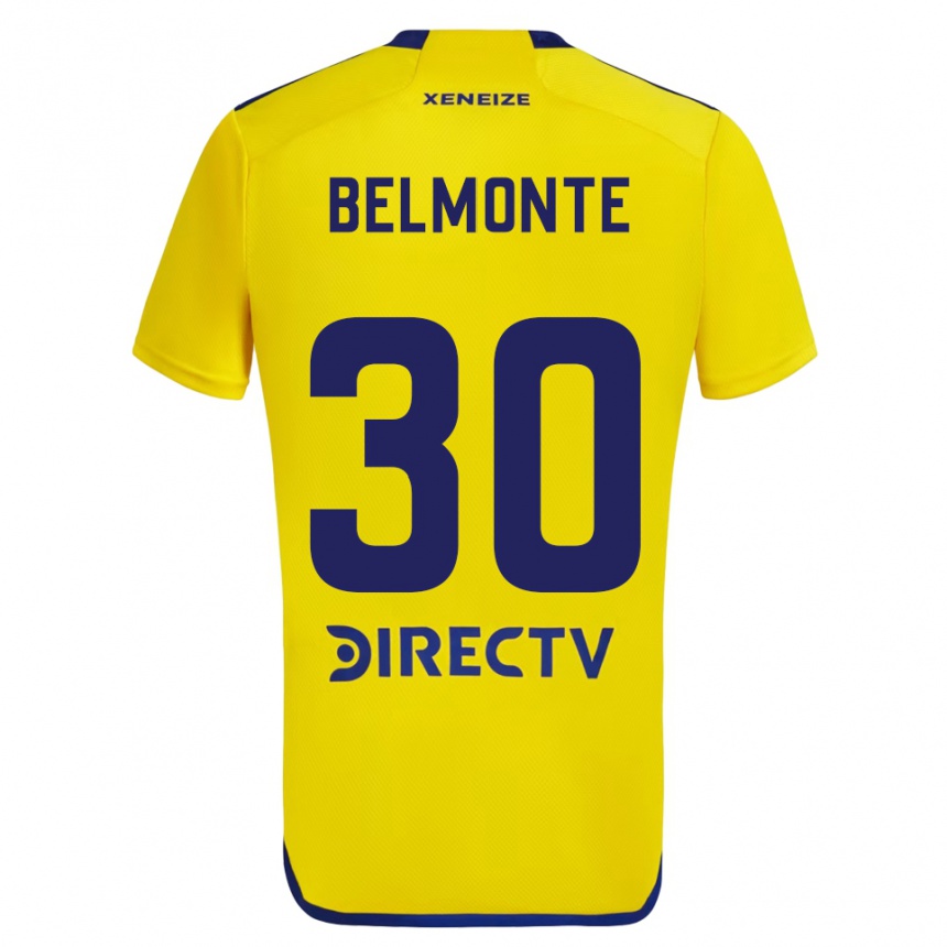 Niño Fútbol Camiseta Tomás Belmonte #30 Amarillo Azul 2ª Equipación 2024/25 Argentina