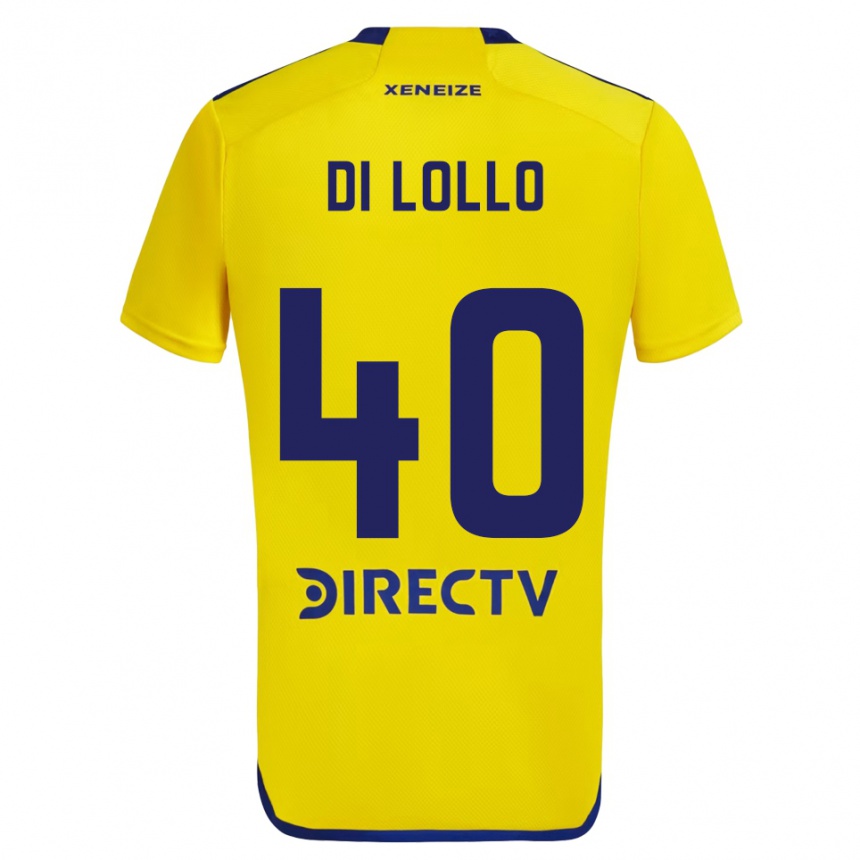 Niño Fútbol Camiseta Lautaro Di Lollo #40 Amarillo Azul 2ª Equipación 2024/25 Argentina