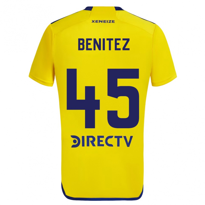 Niño Fútbol Camiseta Mauricio Benítez #45 Amarillo Azul 2ª Equipación 2024/25 Argentina